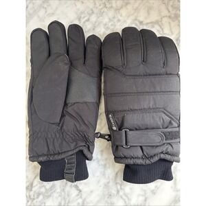 *OLYMPIA MEN'S BLACK NYLON SKI SNOWMOBILE GLOVES‎ FLEECE LINING SIZE L